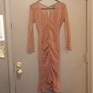 Woman's 4SI3NNA Sheer Long Sleeve Dress Size Medium